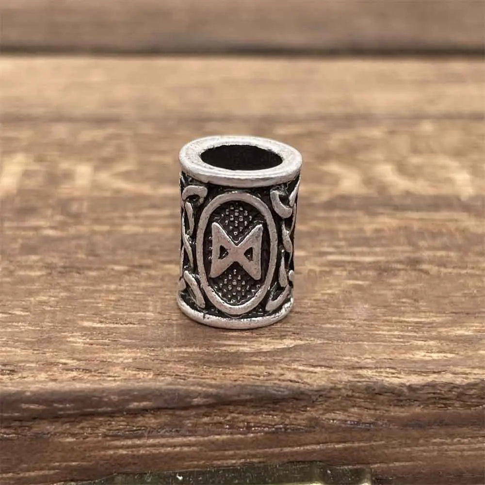 Nostalgia 1pcs Viking Vegvisir Compass Runes Metal Beads For Hair Beard Braids Bracelet Accessories Charms For Jewelry Making