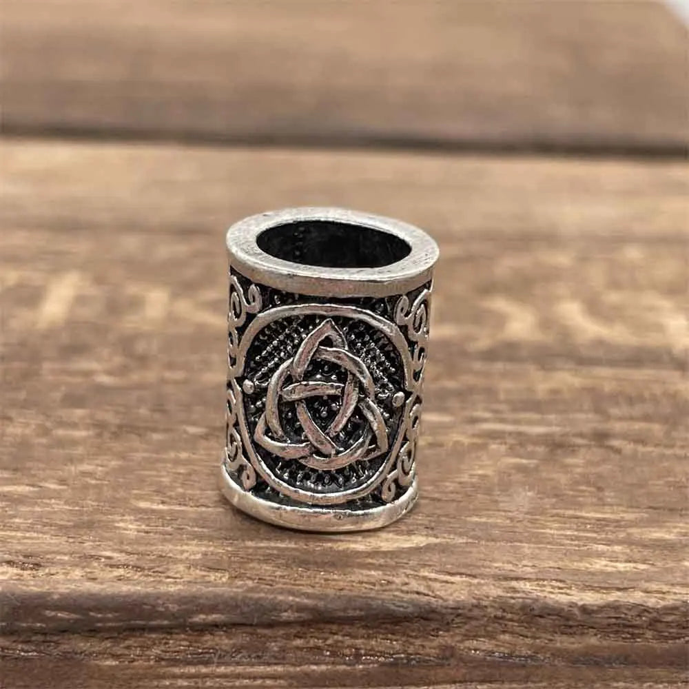 Nostalgia 1pcs Viking Vegvisir Compass Runes Metal Beads For Hair Beard Braids Bracelet Accessories Charms For Jewelry Making