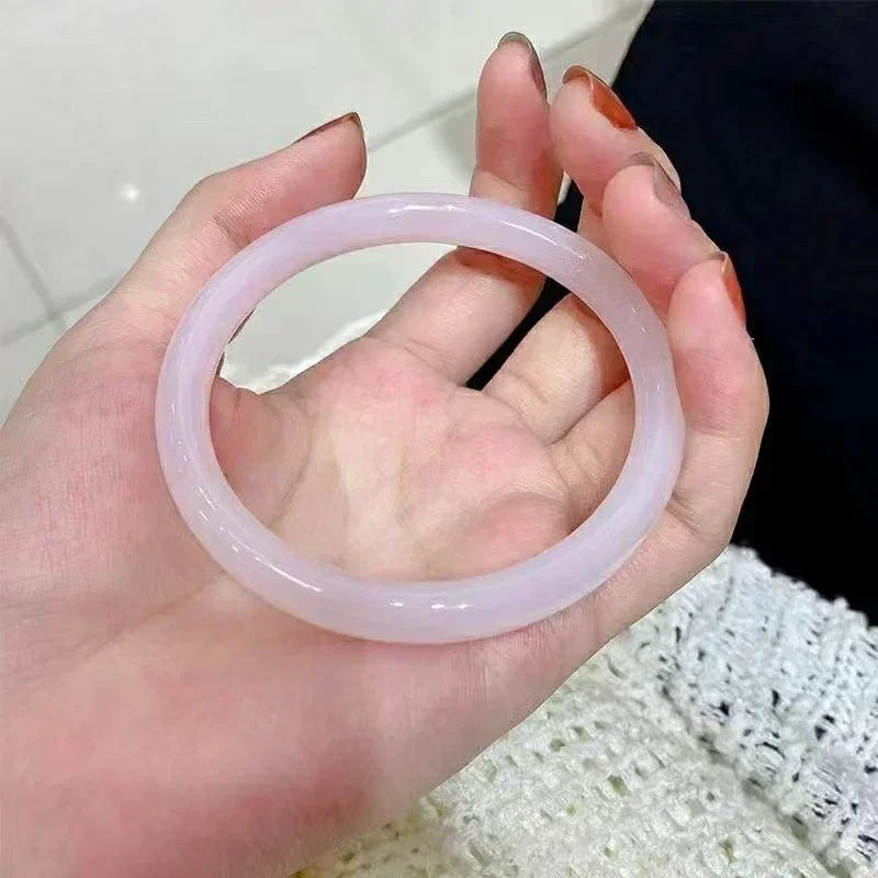 Beautiful Exquisite and Fashionable  Round Bar Thick Glass Anti Jade Transparent Ice Bracelet Ancient Palace Hanfu Jewelry