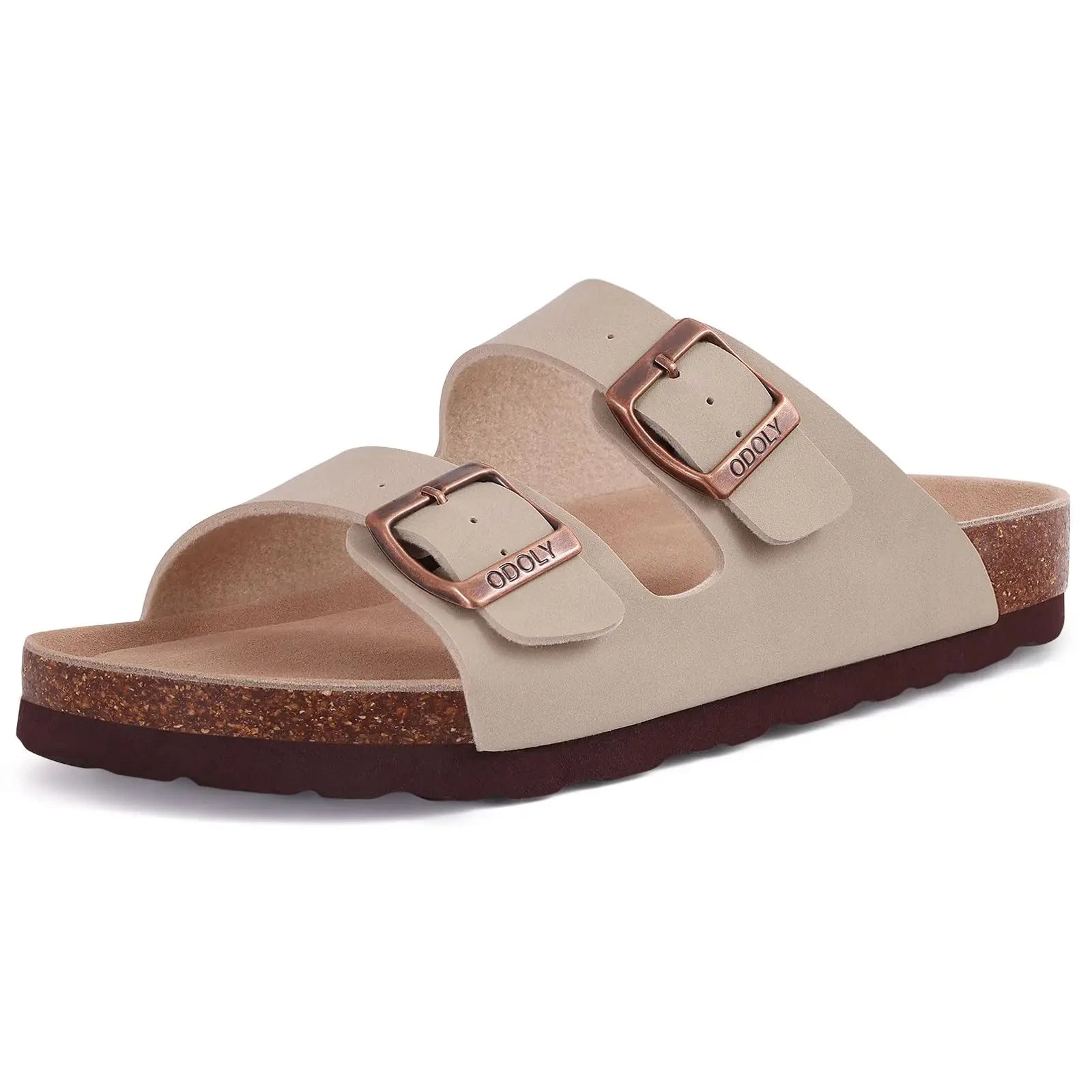 LItfun Leather Cork Slippers For Women Potato Mules Fashion Soft Insole Clogs Sandals With Adjustable Buckle Women Footbed Clogs