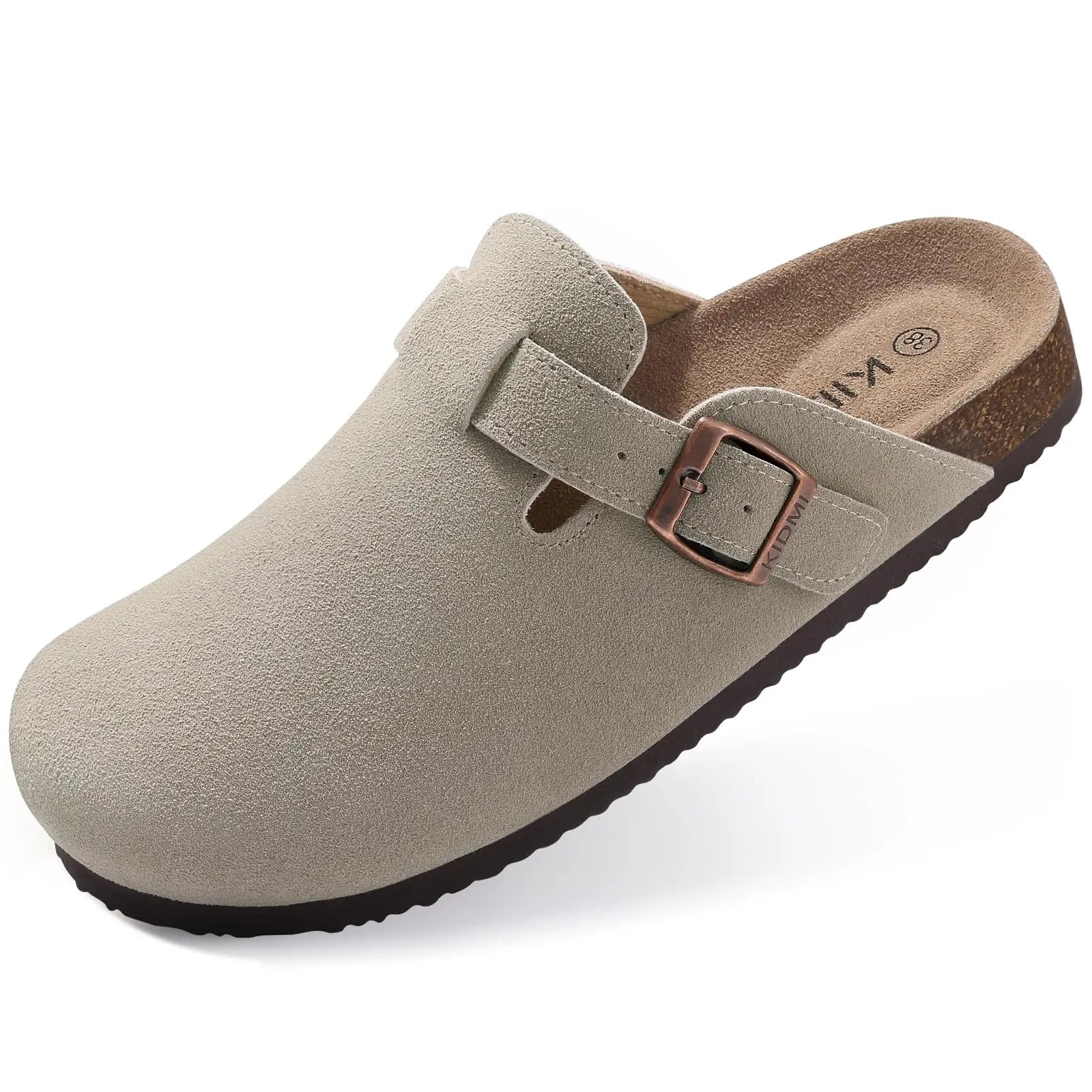 LItfun Leather Cork Slippers For Women Potato Mules Fashion Soft Insole Clogs Sandals With Adjustable Buckle Women Footbed Clogs