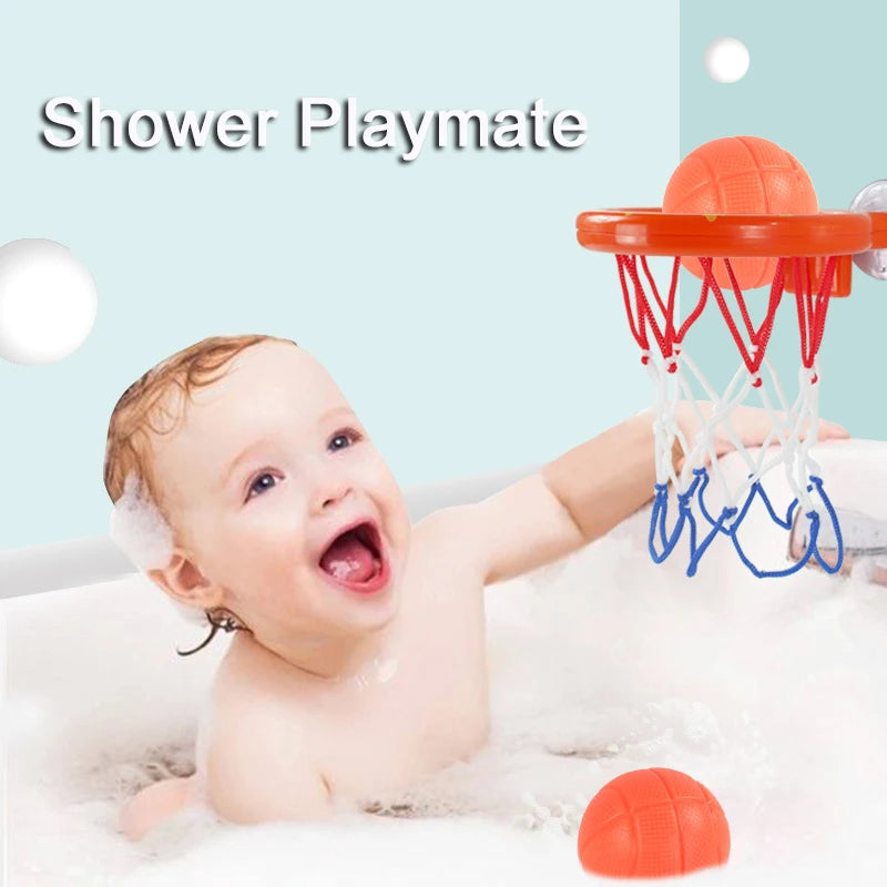 Baby Bath Toy Mini Shooting Basket Frame Toys Bathtub Shooting Basketball Play Water Game Toy Set with 3 Balls for Kids Children