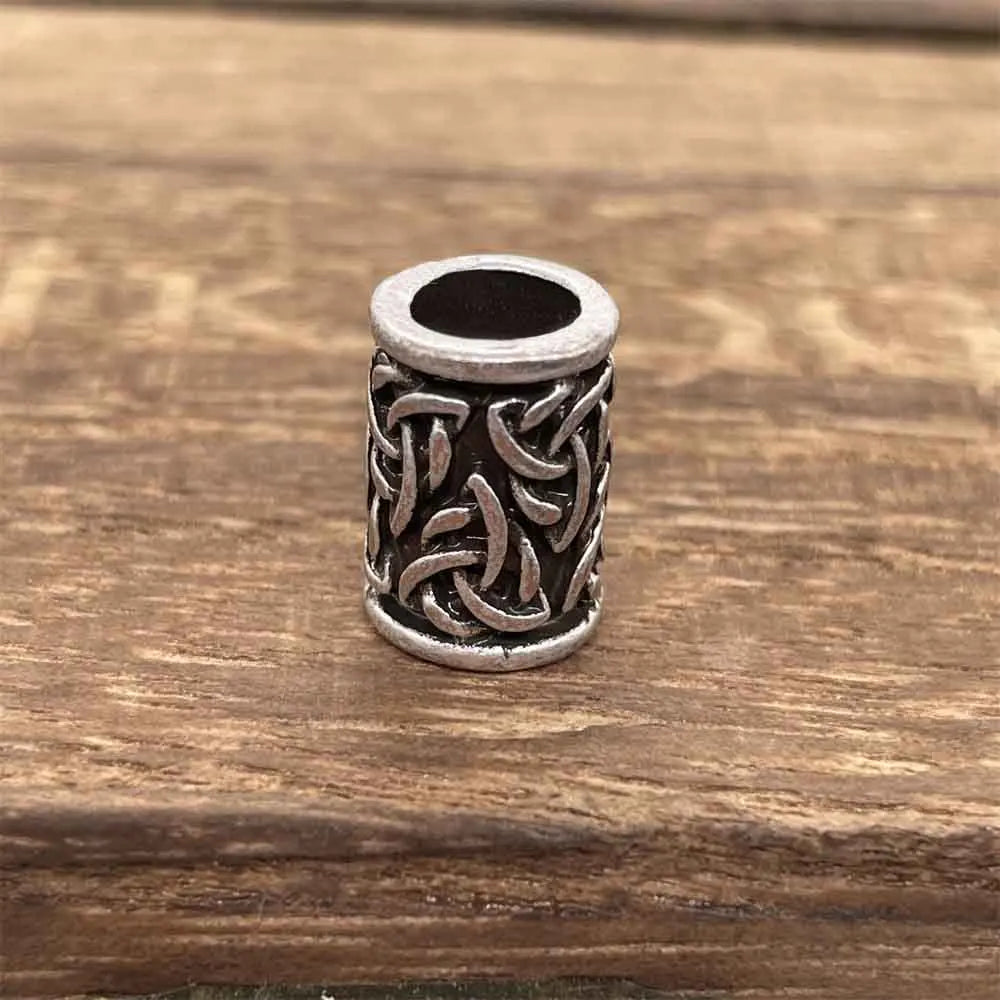 Nostalgia 1pcs Viking Vegvisir Compass Runes Metal Beads For Hair Beard Braids Bracelet Accessories Charms For Jewelry Making