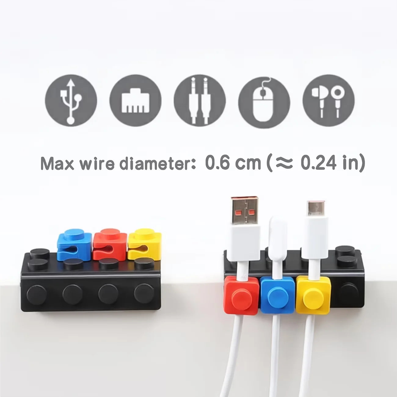 2 sets of modular cable and data cable organization, modular DIY design, suitable for desktop/home use, desktop organization