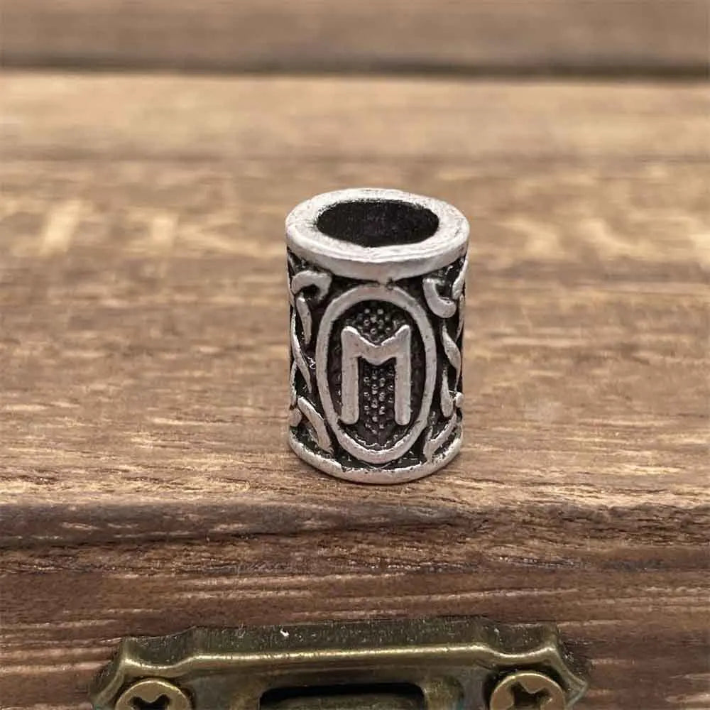 Nostalgia 1pcs Viking Vegvisir Compass Runes Metal Beads For Hair Beard Braids Bracelet Accessories Charms For Jewelry Making