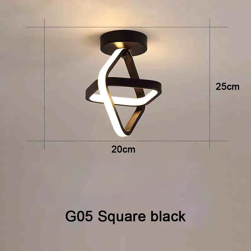 Modern LED Ceiling Light 2 Rings Creative Design Ceiling Lamp Indoor Lighting Fixtures Hallway Balcony Aisle Office Light