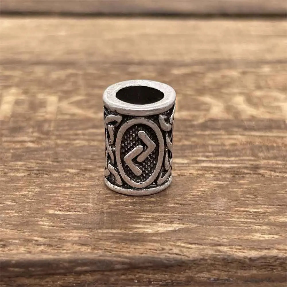 Nostalgia 1pcs Viking Vegvisir Compass Runes Metal Beads For Hair Beard Braids Bracelet Accessories Charms For Jewelry Making
