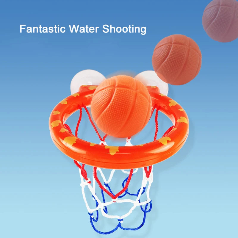 Baby Bath Toy Mini Shooting Basket Frame Toys Bathtub Shooting Basketball Play Water Game Toy Set with 3 Balls for Kids Children