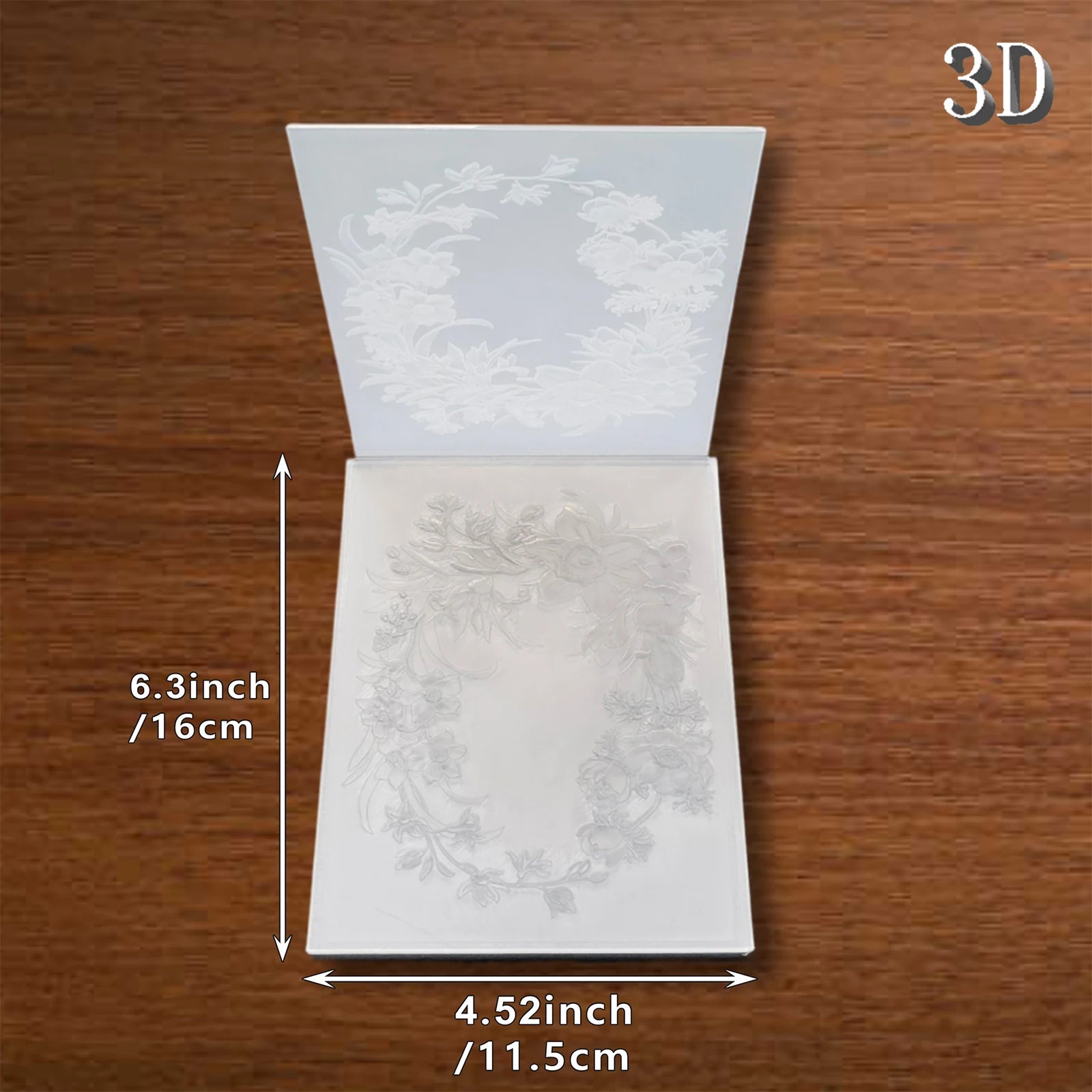 Design embossed folders with floral patterns and 3D plastic templates for DIY scrapbooks, suitable for business card printing, p