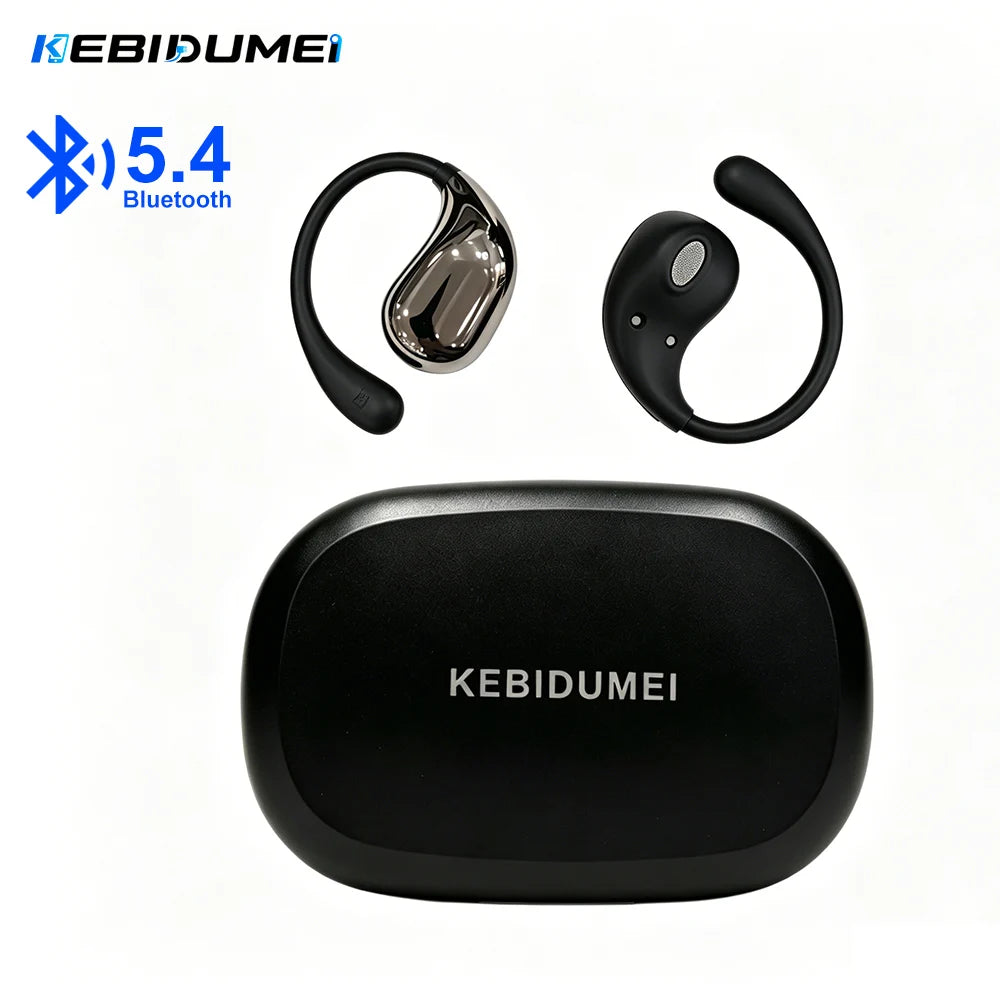 Bluetooth 5.4 Ear Hook Headphones TWS Wireless Earphones HiFi Stereo Waterproof Headsets LED Display Long Standby Touch Earbuds