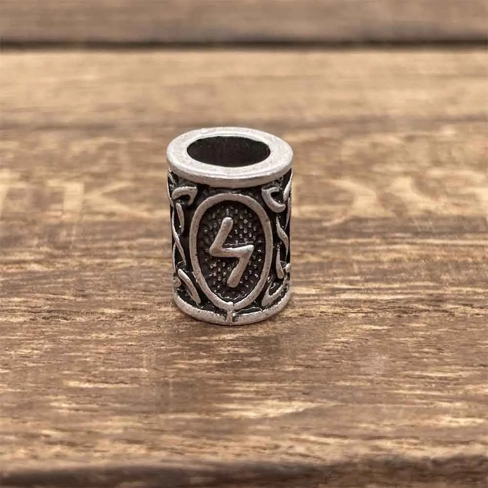 Nostalgia 1pcs Viking Vegvisir Compass Runes Metal Beads For Hair Beard Braids Bracelet Accessories Charms For Jewelry Making