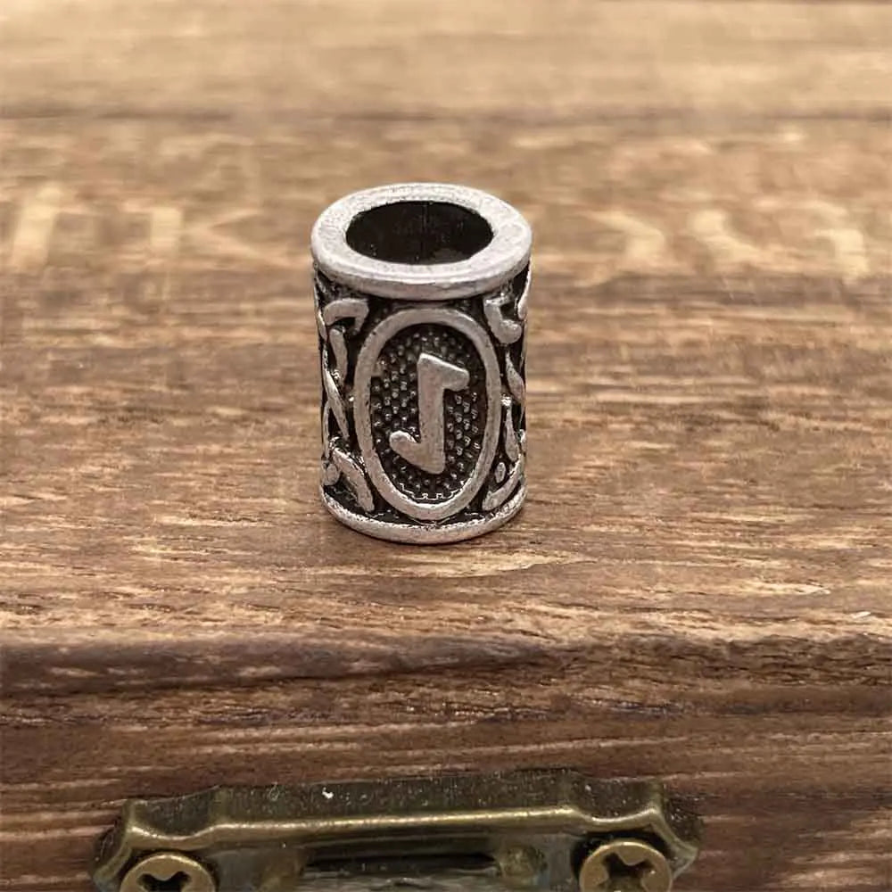 Nostalgia 1pcs Viking Vegvisir Compass Runes Metal Beads For Hair Beard Braids Bracelet Accessories Charms For Jewelry Making