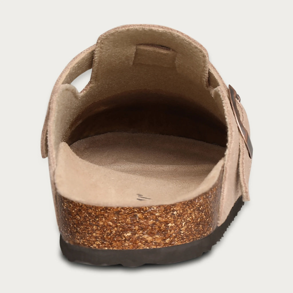 LItfun Leather Cork Slippers For Women Potato Mules Fashion Soft Insole Clogs Sandals With Adjustable Buckle Women Footbed Clogs