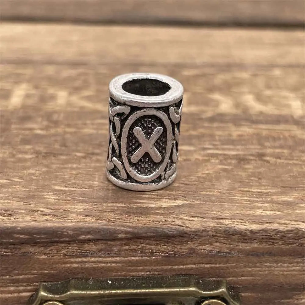 Nostalgia 1pcs Viking Vegvisir Compass Runes Metal Beads For Hair Beard Braids Bracelet Accessories Charms For Jewelry Making