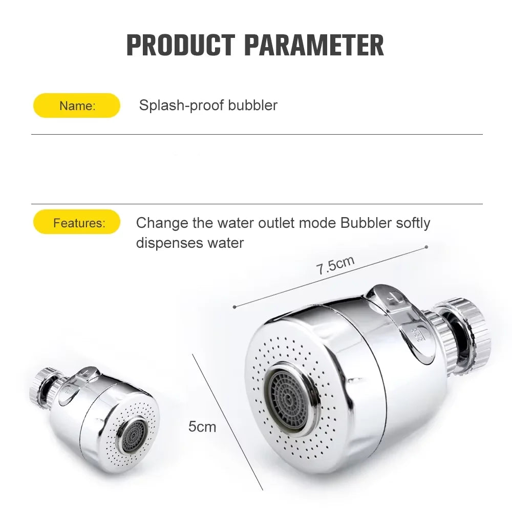 Kitchen Gadgets with 360 Degree Rotation, Faucet Extension Tube, Water Saving Tap, Universal Kitchen Accessories, 2 or 3 Modes