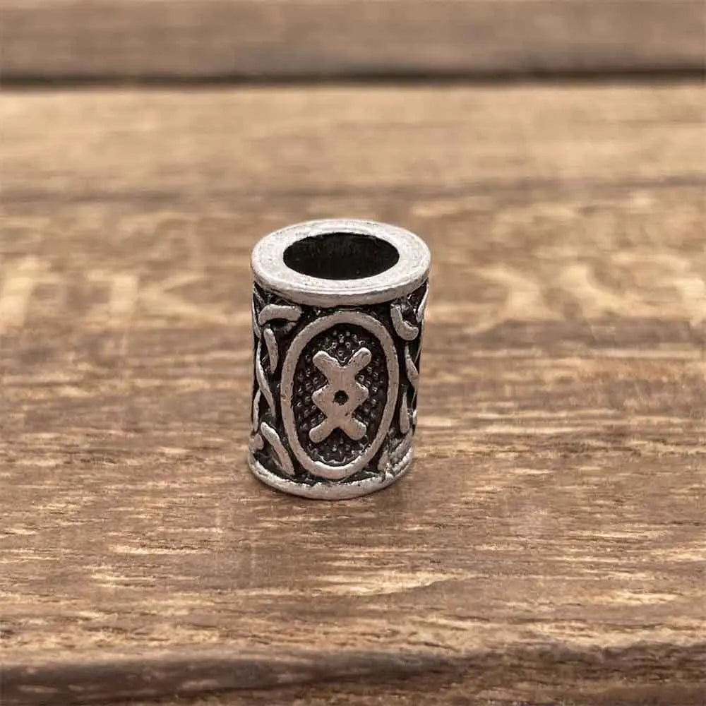 Nostalgia 1pcs Viking Vegvisir Compass Runes Metal Beads For Hair Beard Braids Bracelet Accessories Charms For Jewelry Making