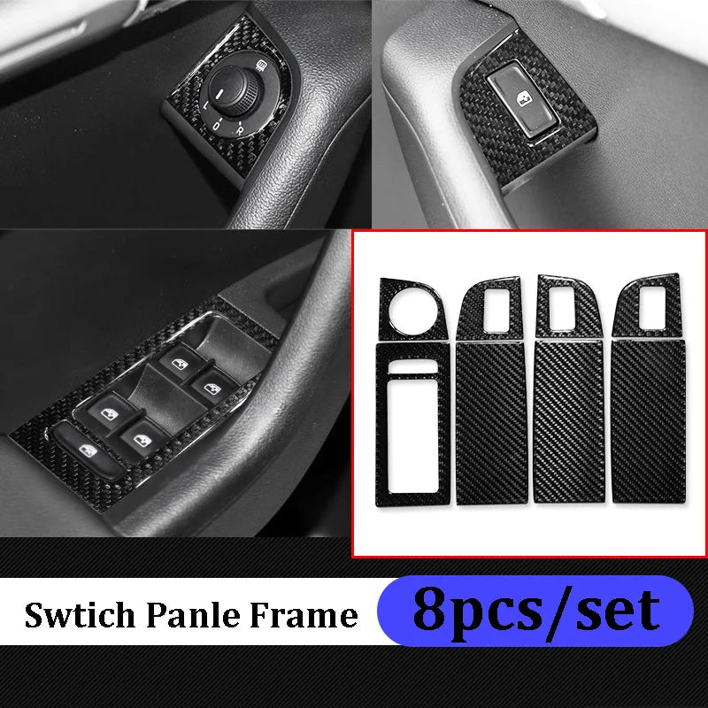 For Skoda Octavia 2015 2016 2017 2018 2019 Carbon Fiber Styling Protective Stickers Film Gear Panel Car Trim Accessories