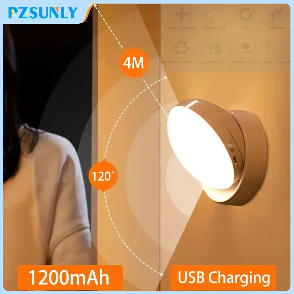 LED Night Light USB Charging Intelligent Human Induction For Bedside Cabinet Home Wardrobe Lighting Motion Sensor Light Led Lamp