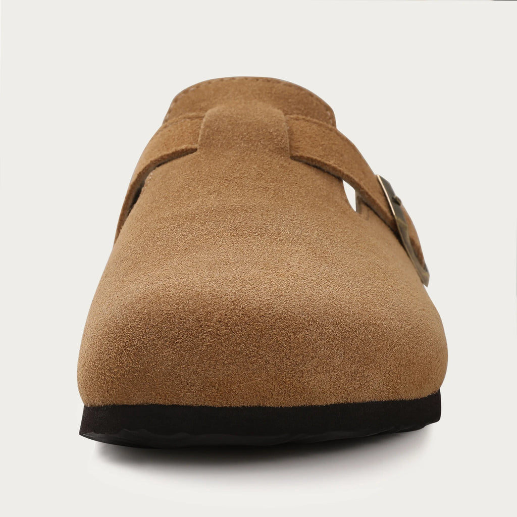 LItfun Leather Cork Slippers For Women Potato Mules Fashion Soft Insole Clogs Sandals With Adjustable Buckle Women Footbed Clogs