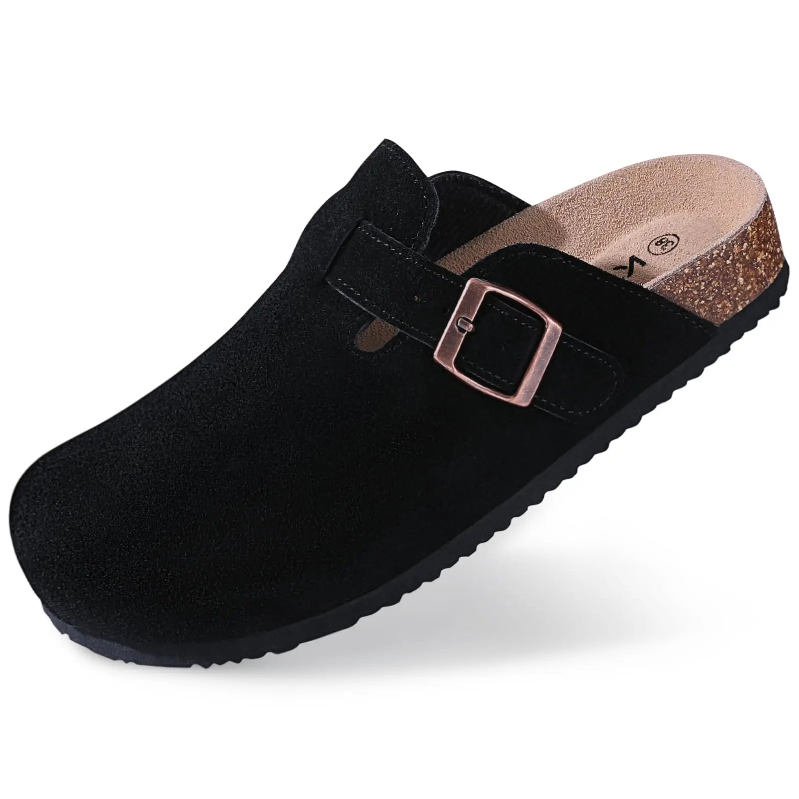 LItfun Leather Cork Slippers For Women Potato Mules Fashion Soft Insole Clogs Sandals With Adjustable Buckle Women Footbed Clogs