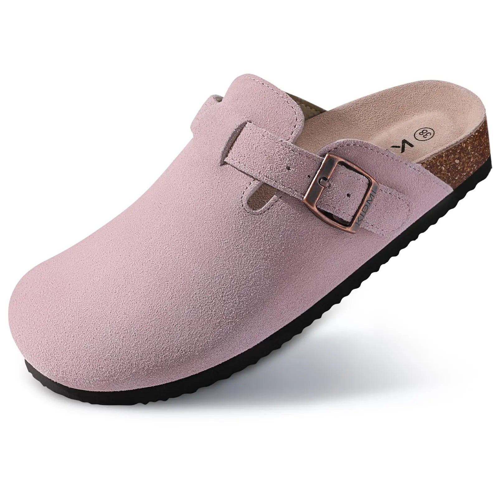 LItfun Leather Cork Slippers For Women Potato Mules Fashion Soft Insole Clogs Sandals With Adjustable Buckle Women Footbed Clogs