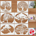 Set of 6 Plastic Painting Templates Forest Tree Design Easy-to-Use Art Guides for Creative Projects