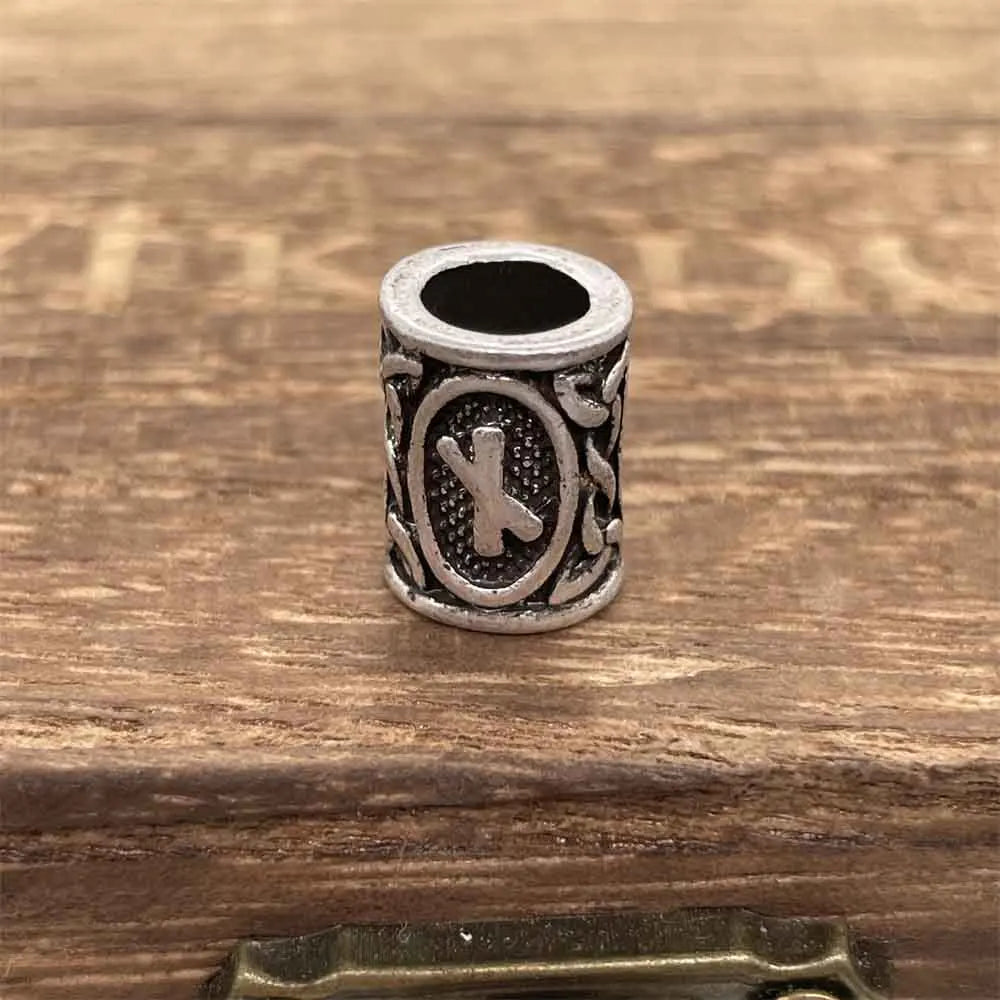 Nostalgia 1pcs Viking Vegvisir Compass Runes Metal Beads For Hair Beard Braids Bracelet Accessories Charms For Jewelry Making