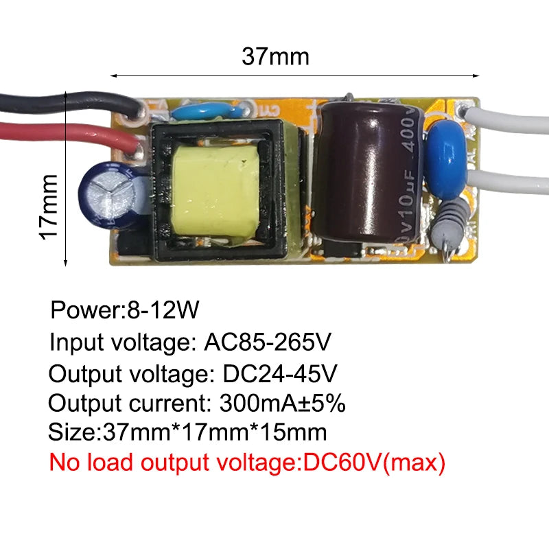 1-3W 4-7W 8-12W 15-18W,20-24W,25-36W LED driver power supply built-in constant current Lighting 110-265V Output 300mA Transforme
