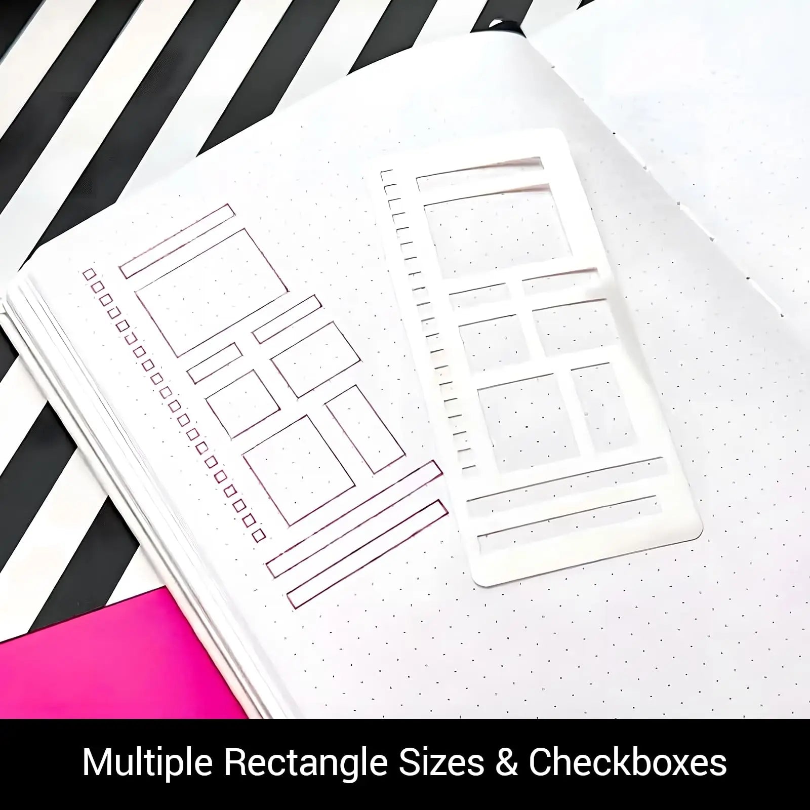 3 Pack Handmade Flexible Record Template – Multifunctional Mylar Stencils for Journal/Scrapbooking/Daily Planning & Drafting