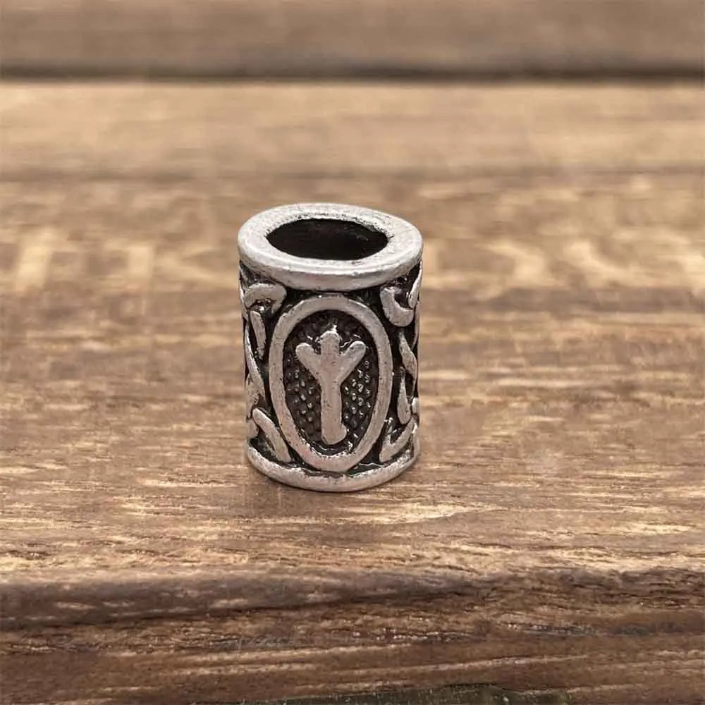 Nostalgia 1pcs Viking Vegvisir Compass Runes Metal Beads For Hair Beard Braids Bracelet Accessories Charms For Jewelry Making