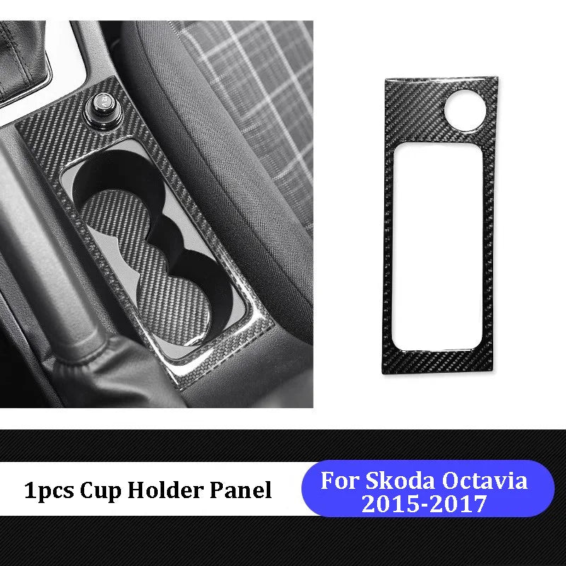 For Skoda Octavia 2015 2016 2017 2018 2019 Carbon Fiber Styling Protective Stickers Film Gear Panel Car Trim Accessories