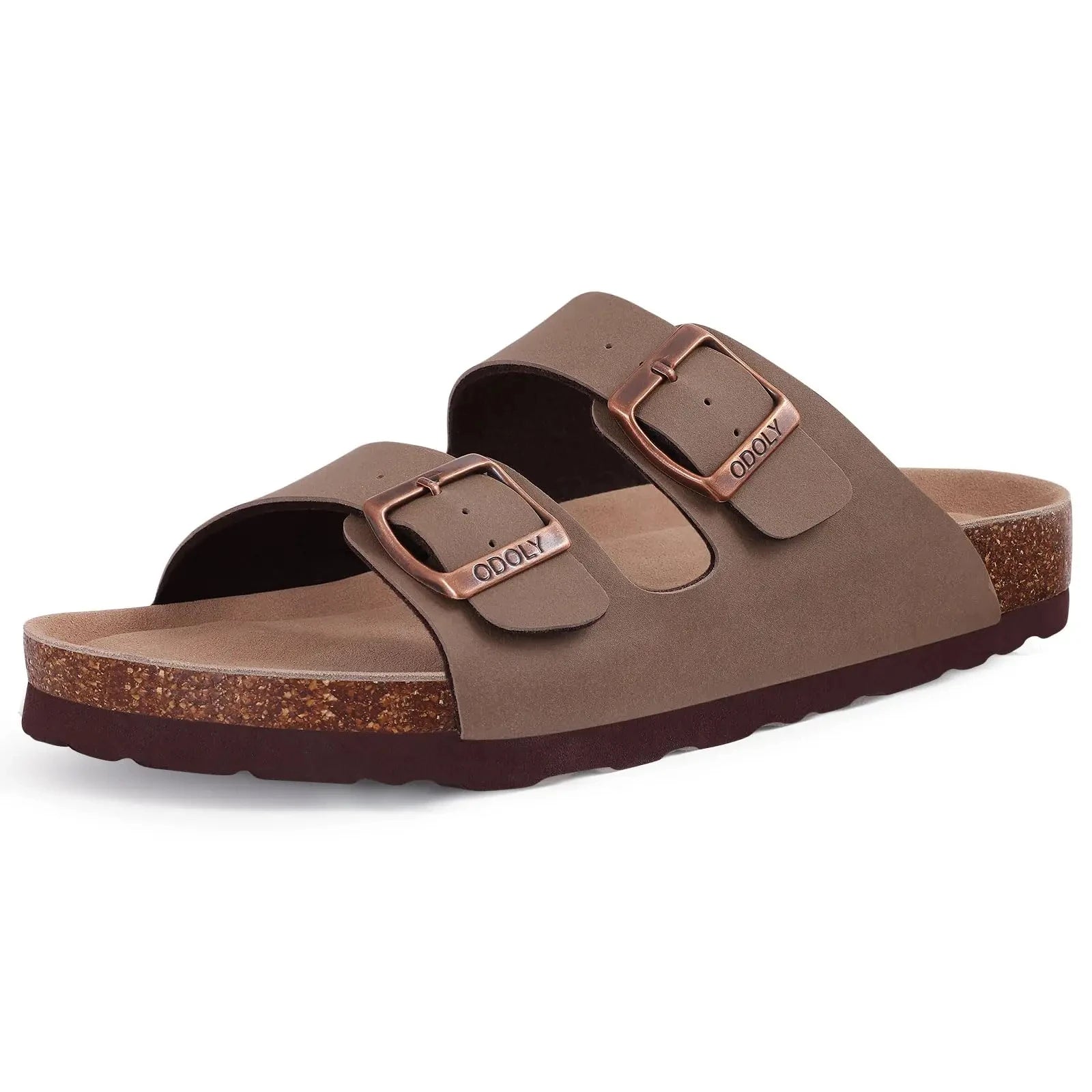 LItfun Leather Cork Slippers For Women Potato Mules Fashion Soft Insole Clogs Sandals With Adjustable Buckle Women Footbed Clogs