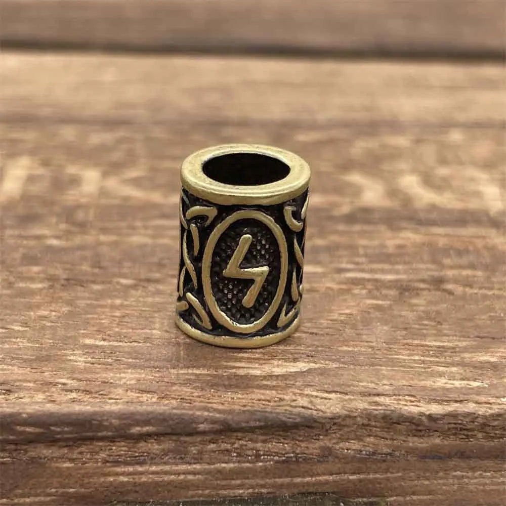 Nostalgia 1pcs Viking Vegvisir Compass Runes Metal Beads For Hair Beard Braids Bracelet Accessories Charms For Jewelry Making