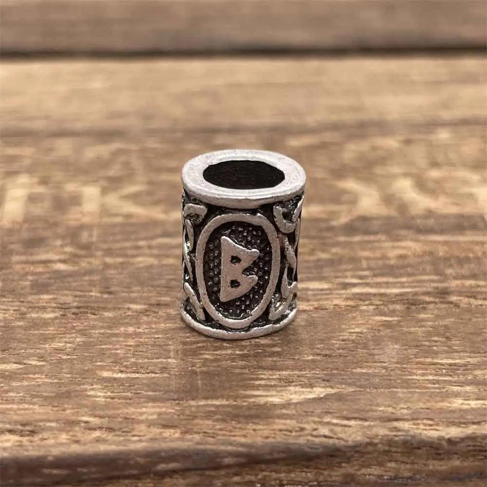 Nostalgia 1pcs Viking Vegvisir Compass Runes Metal Beads For Hair Beard Braids Bracelet Accessories Charms For Jewelry Making