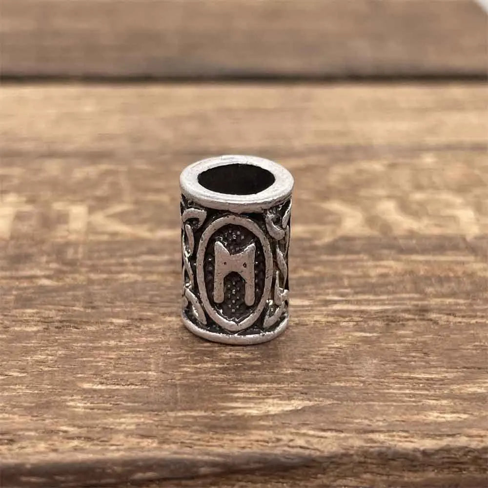 Nostalgia 1pcs Viking Vegvisir Compass Runes Metal Beads For Hair Beard Braids Bracelet Accessories Charms For Jewelry Making