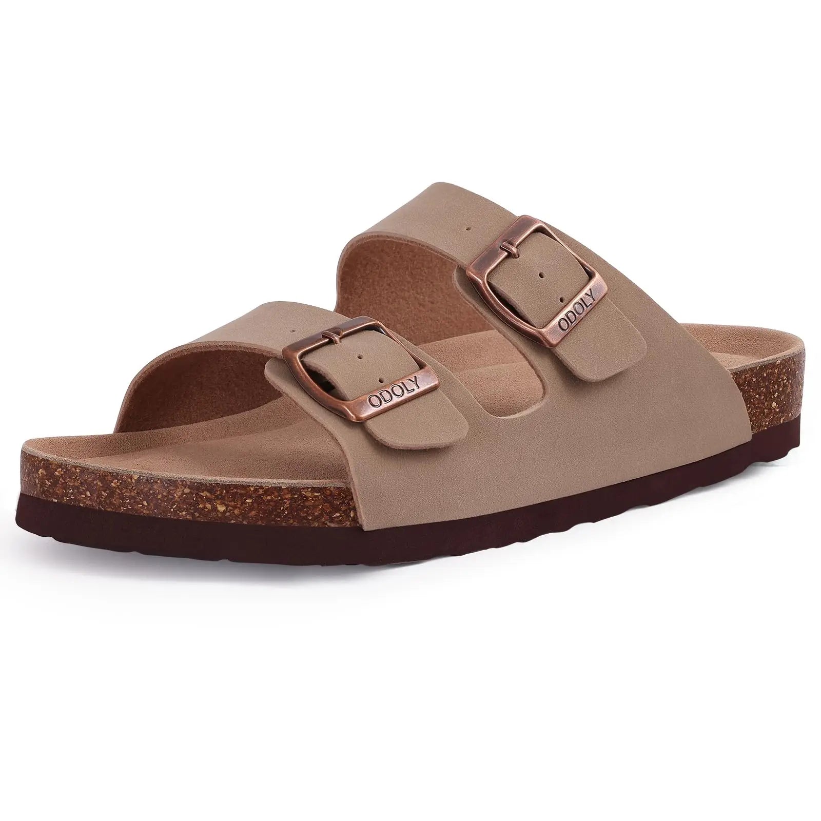 LItfun Leather Cork Slippers For Women Potato Mules Fashion Soft Insole Clogs Sandals With Adjustable Buckle Women Footbed Clogs