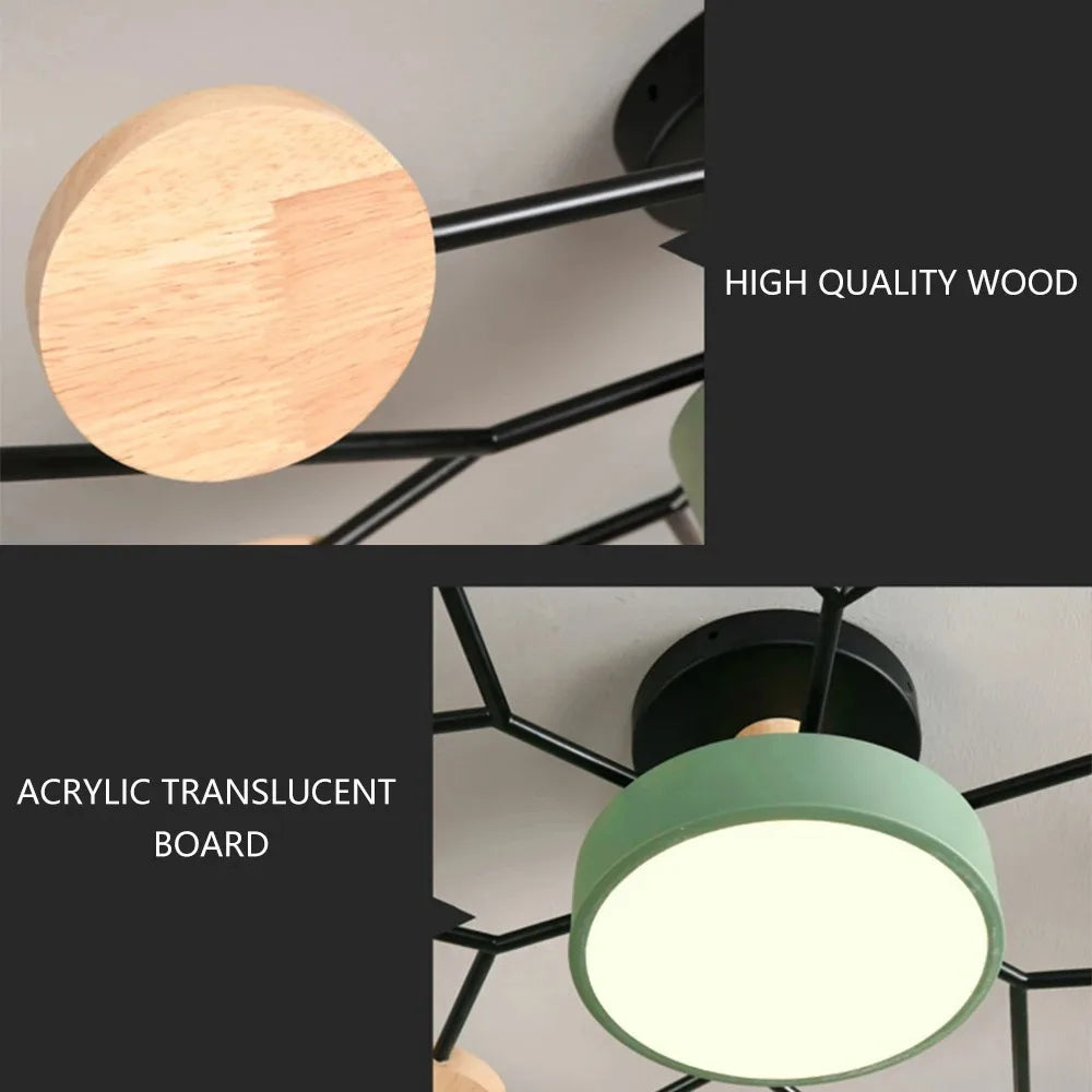 LED Chandelier with 3 Different Colors Suitable for Living Room Bedroom Hotel apartment Study Home Decoration Indoor Lighting