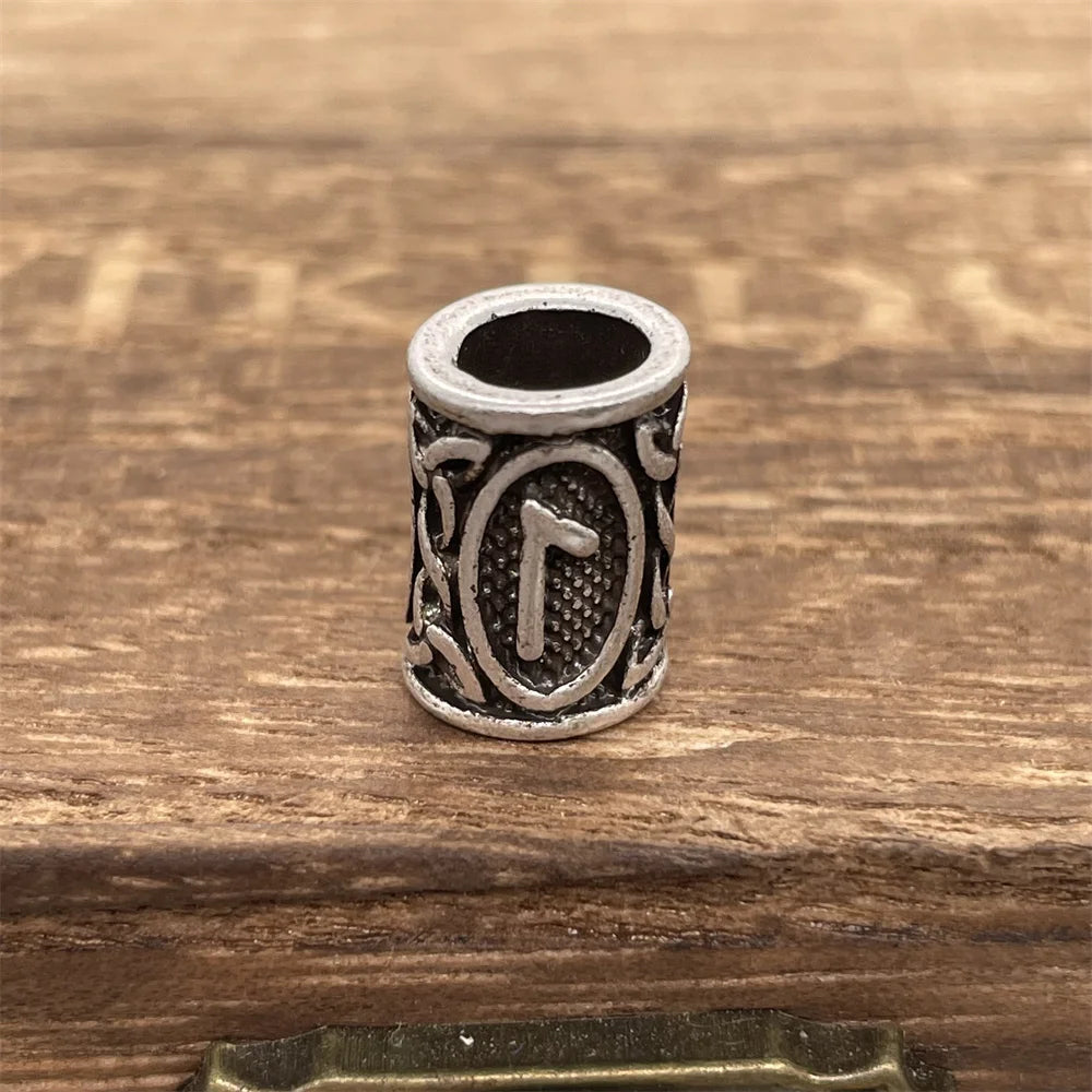 Nostalgia 1pcs Viking Vegvisir Compass Runes Metal Beads For Hair Beard Braids Bracelet Accessories Charms For Jewelry Making