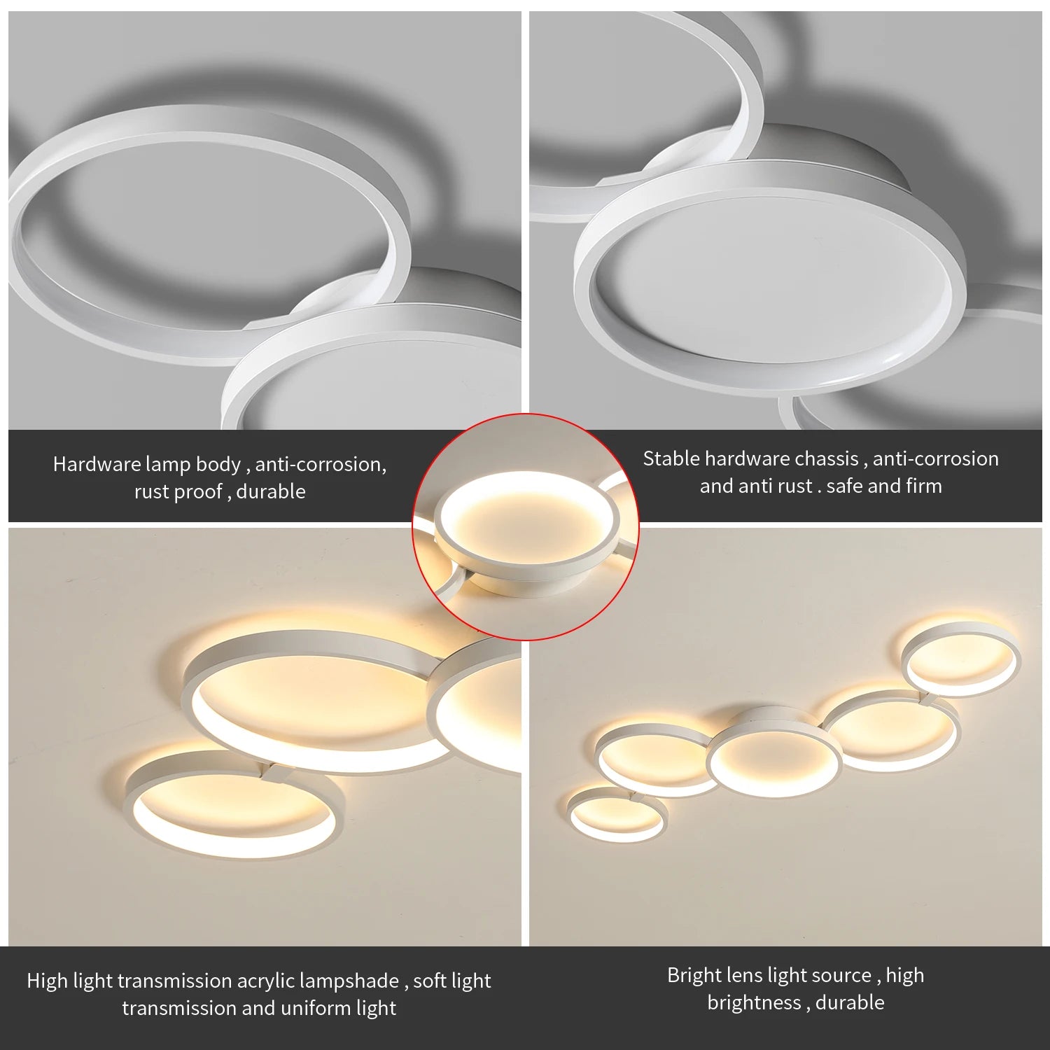 Led Ceiling Light 110V-220V 3 Colors App Bluetooth Dimming Modern Creativity Remote Control Living Room Bedroom Lamp