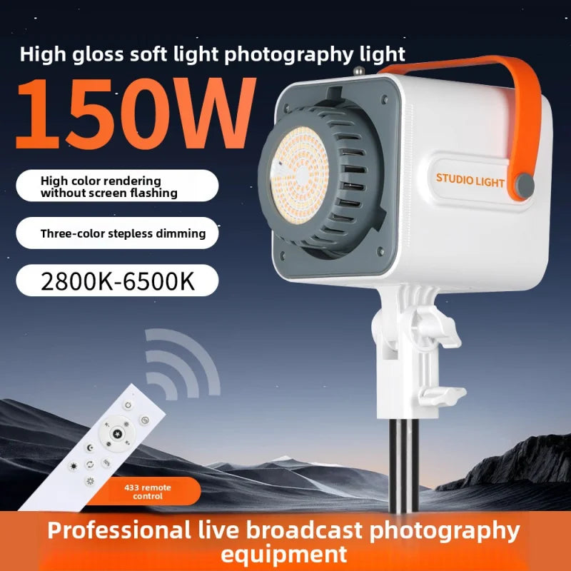 Led Lighting Live Streaming Photography Lighting Three-Color Small High-Brightness Led Portable Light 150w Photography Lamp