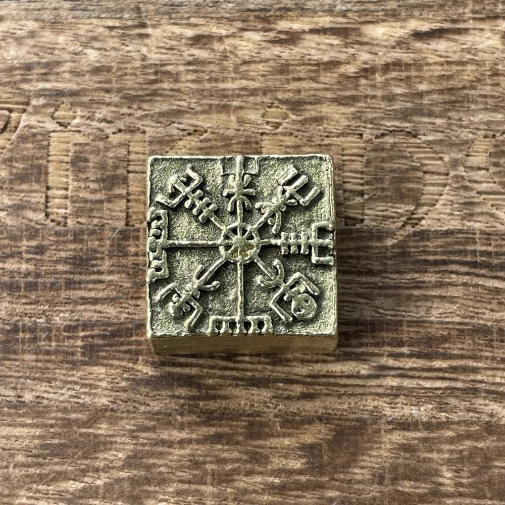 Nostalgia 1pcs Viking Vegvisir Compass Runes Metal Beads For Hair Beard Braids Bracelet Accessories Charms For Jewelry Making