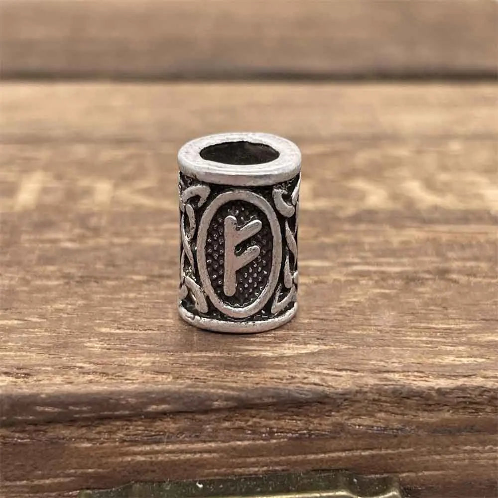 Nostalgia 1pcs Viking Vegvisir Compass Runes Metal Beads For Hair Beard Braids Bracelet Accessories Charms For Jewelry Making