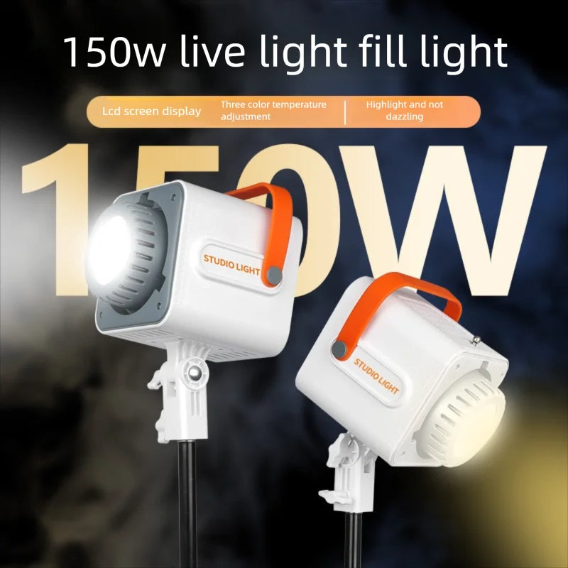 Led Lighting Live Streaming Photography Lighting Three-Color Small High-Brightness Led Portable Light 150w Photography Lamp