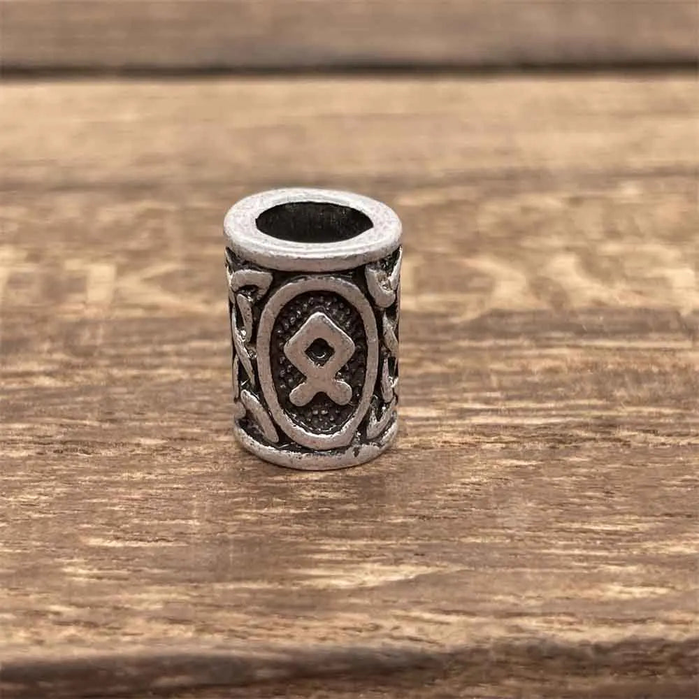 Nostalgia 1pcs Viking Vegvisir Compass Runes Metal Beads For Hair Beard Braids Bracelet Accessories Charms For Jewelry Making