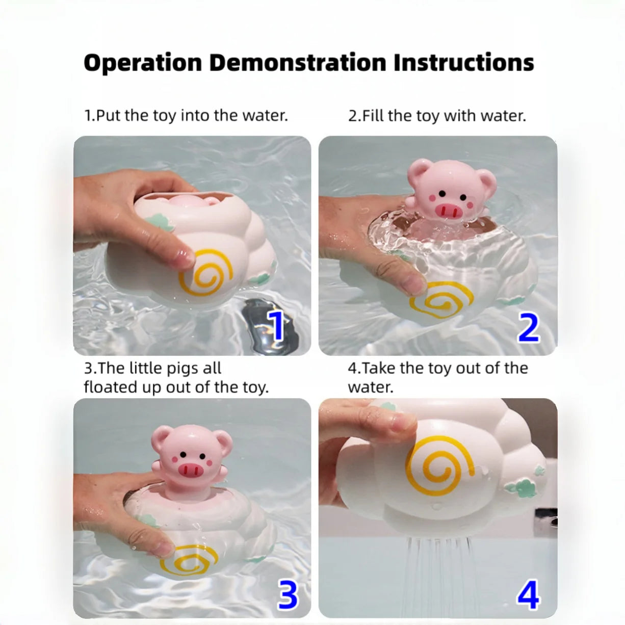 Baby Bath Toy, Bathing Cute Swimming Water Spraying Clouds Shower Bath Toy For Kids Water Playing Toy