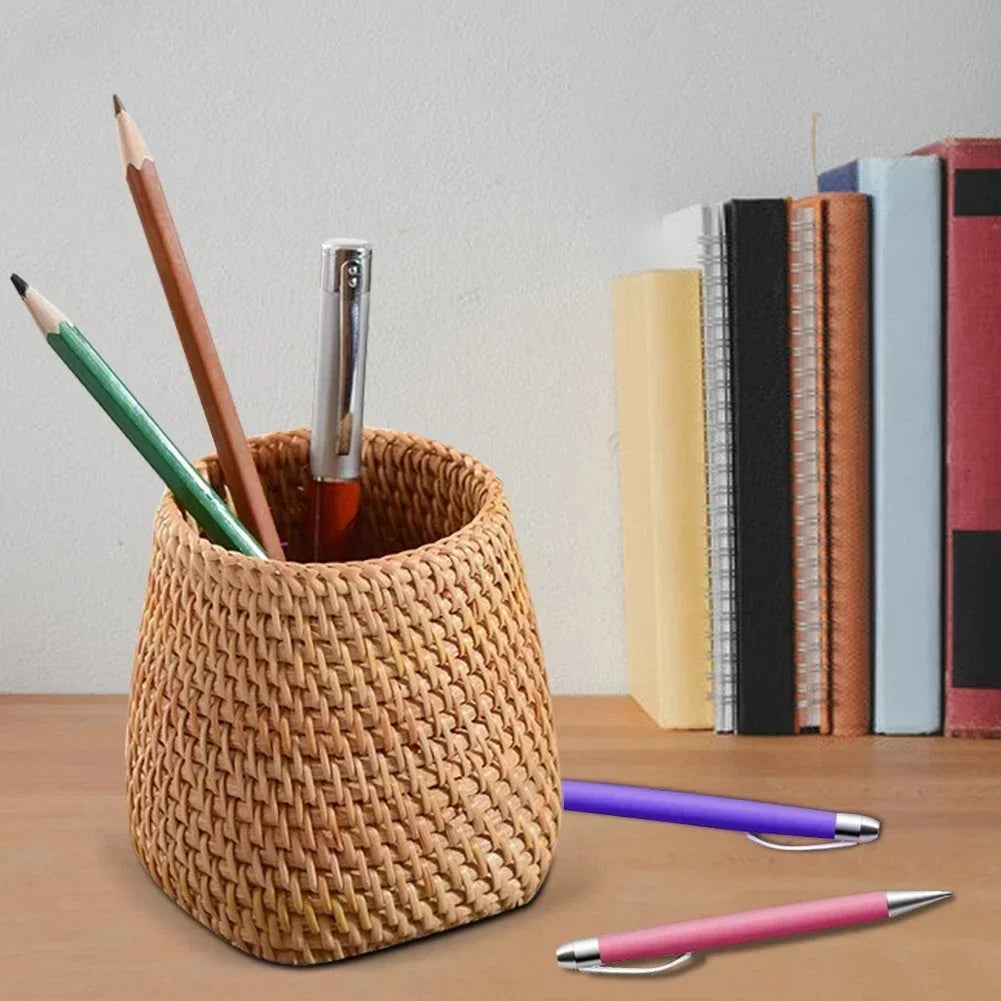 Household Rattan Storage Organizer Box for Utensils Tableware Kitchen Office Supplies Multifunctional Home Organization Basket